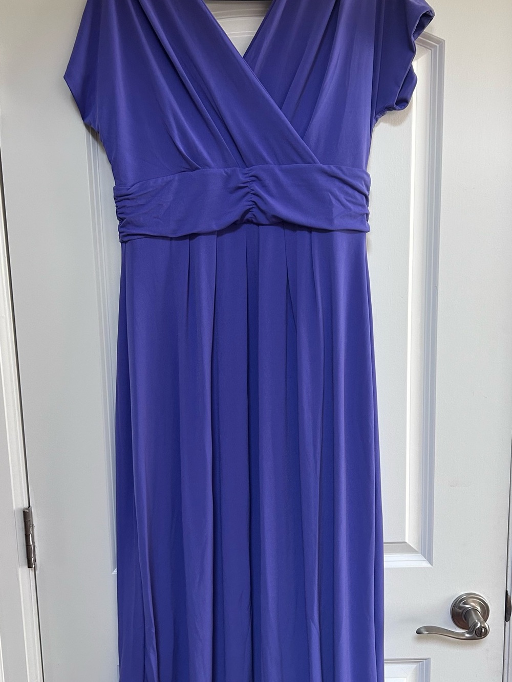 NWT IMAN Formal Maxi Dress Sz XLP Head Wrap Wrinkle Resistant Purple Liquid Chic